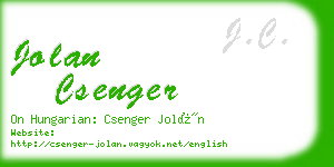 jolan csenger business card